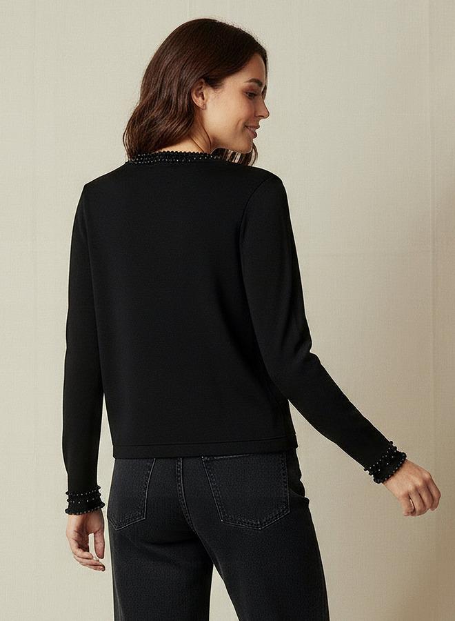 تواكستريمز كارديجان بياقة دائرية مزين باللؤلؤ من تو إكستريمز - Image 3